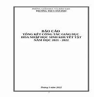 Báo Cáo Trẻ Khuyết Tật Học Hòa Nhập Mầm Non