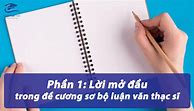 Đề Cương Sơ Bộ Luận Văn